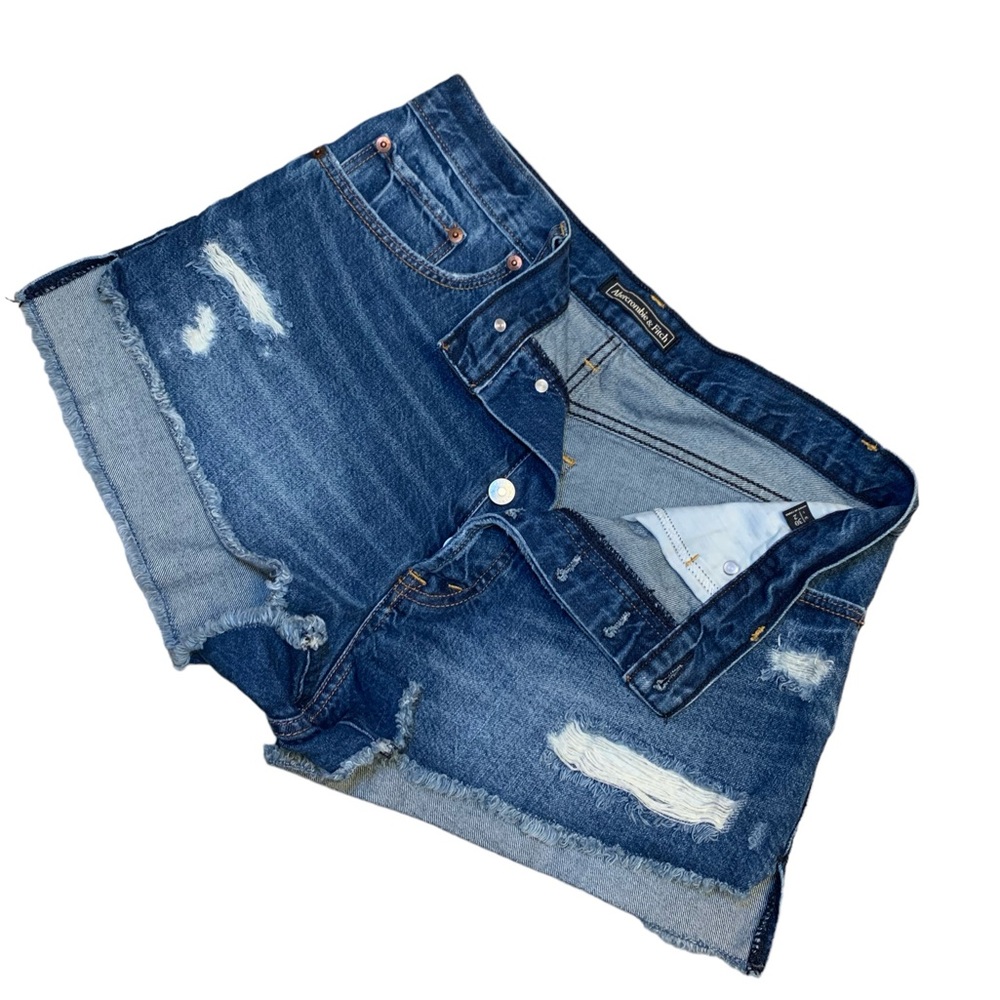 Abercrombie & Fitch Hot Pants Womens Shorts High Rise Button Fly Distressed 30
